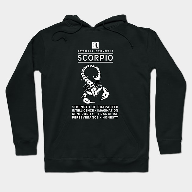 Scorpio Zodiac Sign Hoodie by SublimeDesign